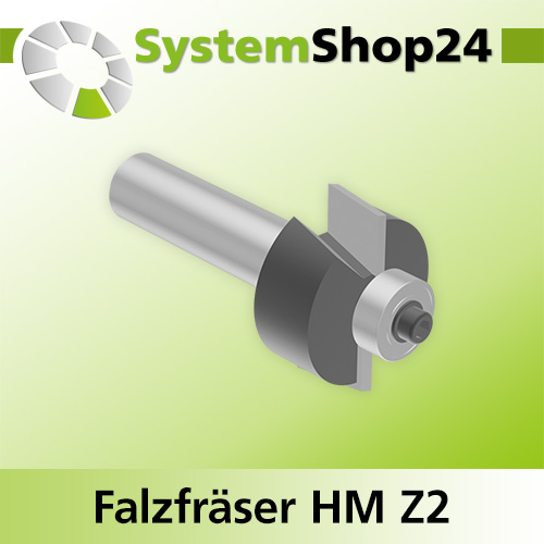 Systemshop24 Falzfräser mit Achswinkel und Kugellager HM Z2 D31,8mm (1 1/4") AL12,7mm (1/2") FAT9,5mm (3/8") GL67mm S12mm RL