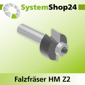 Systemshop24 Falzfräser mit Achswinkel und Kugellager HM Z2 D31,8mm (1 1/4") AL12,7mm (1/2") FAT9,5mm (3/8") GL67mm S12mm RL