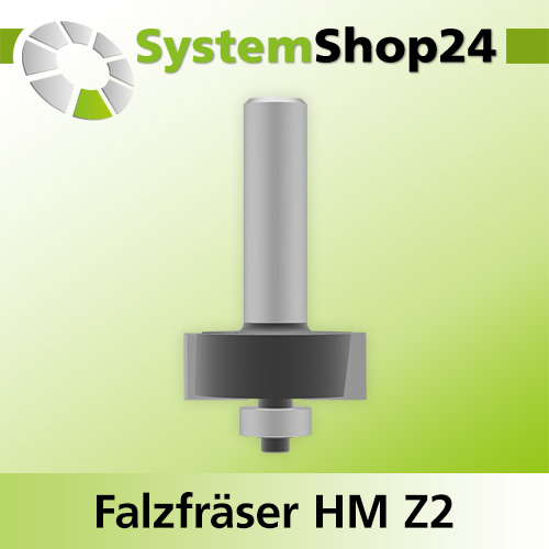 Systemshop24 Falzfräser mit Achswinkel und Kugellager HM Z2 D34,9mm (1 3/8") AL12,7mm (1/2") FAT11,1mm GL67mm S12mm RL