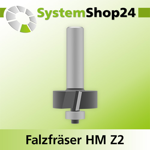 Systemshop24 Falzfräser mit Achswinkel und Kugellager HM Z2 D34,9mm (1 3/8") AL12,7mm (1/2") FAT11,1mm GL67mm S12mm RL