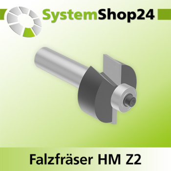 Systemshop24 Falzfräser mit Achswinkel und Kugellager HM Z2 D34,9mm (1 3/8") AL12,7mm (1/2") FAT11,1mm GL67mm S12mm RL