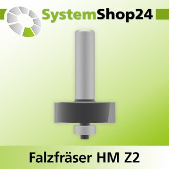 Systemshop24 Falzfräser mit Achswinkel und Kugellager HM Z2 D38,1mm (1 1/2") AL12,7mm (1/2") FAT12,7mm (1/2") GL67mm S12mm RL