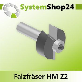Systemshop24 Falzfräser mit Achswinkel und Kugellager HM Z2 D38,1mm (1 1/2") AL12,7mm (1/2") FAT12,7mm (1/2") GL67mm S12mm RL