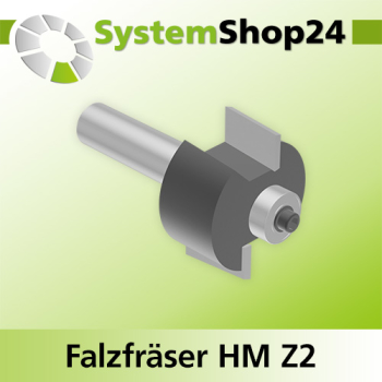 Systemshop24 Falzfräser mit Achswinkel und Kugellager HM Z2 D38,1mm (1 1/2") AL19mm (3/4") FAT12,7mm (1/2") GL73mm (2 7/8") S12mm RL