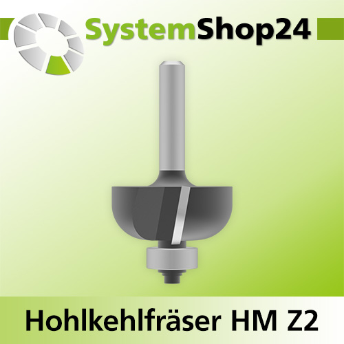 Systemshop24 Hohlkehlfräser mit Achswinkel und Kugellager HM Z2 D31,8mm (1 1/4") AL14,3mm R9,5mm (3/8") GL55mm S8mm SL32mm RL