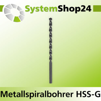 FAMAG Metallspiralbohrer Kreuzanschliff HSS-G-Co DIN 340 A6,0mm GL139mm NL91mm