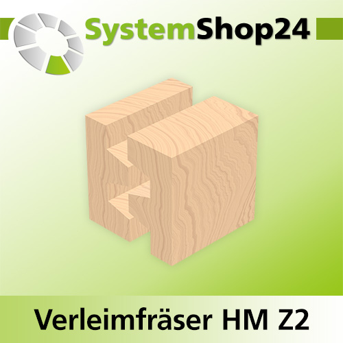 Systemshop24 Verleimfräser HM Z2 D38,1mm (1 1/2") AL31,8mm (1 1/4") 30° GL66mm S8mm RL
