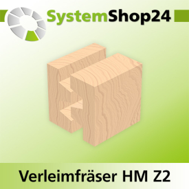 Systemshop24 Verleimfräser HM Z2 D38,1mm (1 1/2") AL31,8mm (1 1/4") 30° GL66mm S8mm RL
