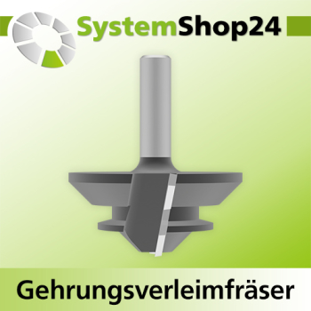 Systemshop24 Gehrungsverleimfräser für 90° Winkel mit Achswinkel HM Z2 D69,9mm (2 3/4") AL31,8mm (1 1/4") 45° GL77mm S12mm RL