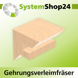 Systemshop24 Gehrungsverleimfräser für 90° Winkel mit Achswinkel HM Z2 D69,9mm (2 3/4") AL31,8mm (1 1/4") 45° GL77mm S12mm RL
