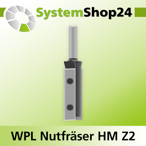 Systemshop24 Wendeplatten-Nutfräser Z2 D19mm (3/4") AL49,5mm GL89,5mm S8mm RL