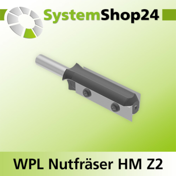 Systemshop24 Wendeplatten-Nutfräser Z2 D19mm (3/4") AL49,5mm GL89,5mm S8mm RL