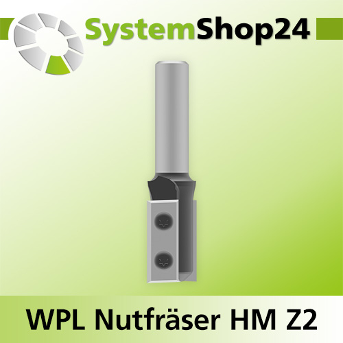 Systemshop24 Wendeplatten-Nutfräser Z2 D19mm (3/4") AL29,5mm GL79,5mm S12mm RL
