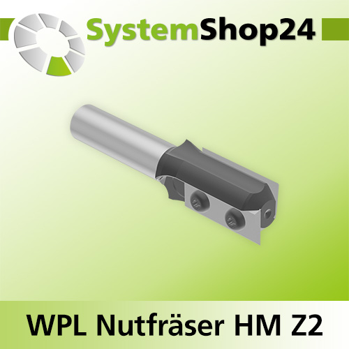 Systemshop24 Wendeplatten-Nutfräser Z2 D19mm (3/4") AL29,5mm GL79,5mm S12mm RL