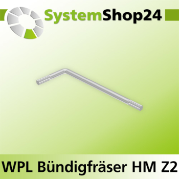 Systemshop24 Wendeplatten-Bündigfräser mit Kugellager Z2 D19mm (3/4") AL50mm GL101mm S8mm RL