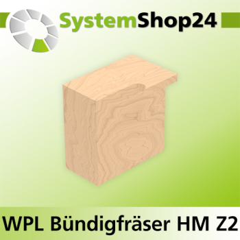 Systemshop24 Wendeplatten-Bündigfräser mit Kugellager Z2 D19mm (3/4") AL20mm GL79mm S12mm RL