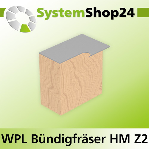 Systemshop24 Wendeplatten-Bündigfräser mit Kugellager Z2 D19mm (3/4") AL30mm GL89mm S12mm RL