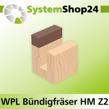 Systemshop24 Wendeplatten-Bündigfräser mit Kugellager am Schaft Z2 D19mm (3/4") AL29,5mm GL71mm S8mm RL