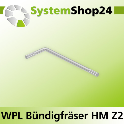 Systemshop24 Wendeplatten-Bündigfräser mit Kugellager am Schaft Z2 D19mm (3/4") AL49,5mm GL91mm S8mm RL