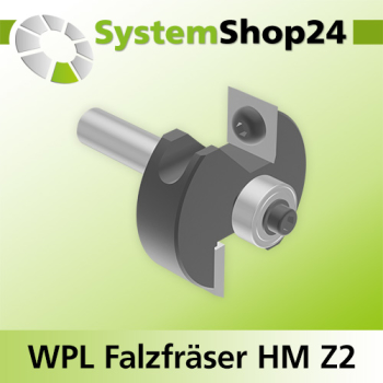 Systemshop24 Wendeplatten-Falzfräser mit Kugellager-Set im Holzkasten Z2 D38,1mm (1 1/2") AL12mm FAT12,7mm (1/2") GL55mm S8mm RL
