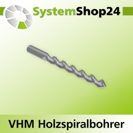 Systemshop24 VHM Holzspiralbohrer S8mm SL40mm D8mm AL90mm...