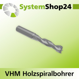 Systemshop24 VHM Holzspiralbohrer S10mm SL40mm D9mm...