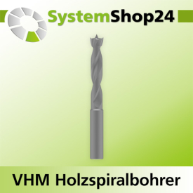 Systemshop24 VHM Holzspiralbohrer S10mm SL40mm D10mm...