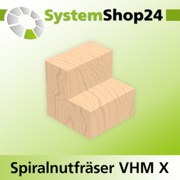 Systemshop24 VHM Extreme Spiralnutfräser Z2 S6mm D6mm AL22mm GL65mm RL-RD / positiv / Up Cut