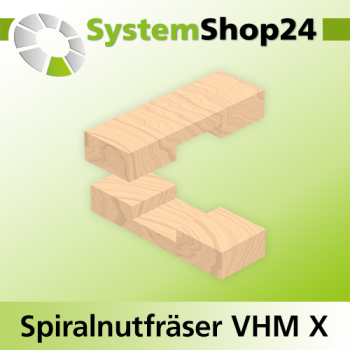 Systemshop24 VHM Extreme Spiralnutfräser Z2 S12mm D12mm AL52mm GL100mm RL-RD / positiv / Up Cut