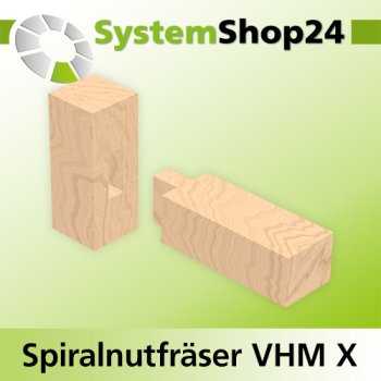 Systemshop24 VHM Extreme Spiralnutfräser Z2 S16mm D16mm AL52mm GL100mm RL-RD / positiv / Up Cut