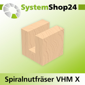Systemshop24 VHM Extreme Spiralnutfräser Z2 S16mm D16mm AL72mm GL120mm RL-RD / positiv / Up Cut