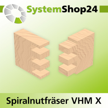 Systemshop24 VHM Extreme Spiralnutfräser Z2 S20mm D20mm AL72mm GL120mm RL-RD / positiv / Up Cut