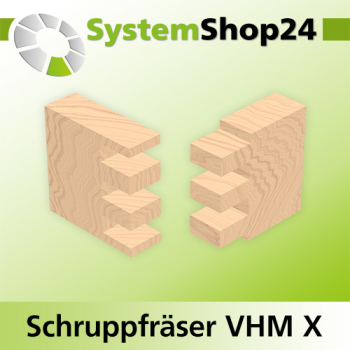 Systemshop24 VHM Extreme Schruppfräser Z2 S12mm D12mm AL42mm GL90mm RL-RD / positiv / Up Cut