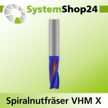 Systemshop24 VHM Extreme Spiralnutfräser Z3 S6mm D6mm AL22mm GL70mm RL-RD / positiv / Up Cut