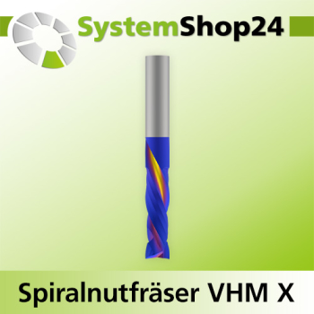 Systemshop24 VHM Extreme Spiralnutfräser Z2+2 S8mm D8mm AL1 25mm AL2 6mm GL65mm RL-RD / LD / positiv / negativ / Up Cut / Down Cut