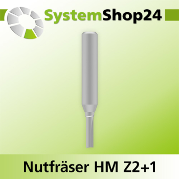 Systemshop24 VHM Nutfräser Z2+1 D3mm AL15mm GL58mm S8mm RL