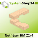 Systemshop24 VHM Nutfräser Z2+1 D4mm AL15mm GL58mm...