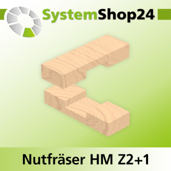 Systemshop24 Nutfräser HM Z2+1 D6mm AL20mm GL65mm S8mm RL