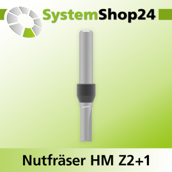 Systemshop24 Nutfräser HM Z2+1 D7mm AL20mm GL65mm S8mm RL