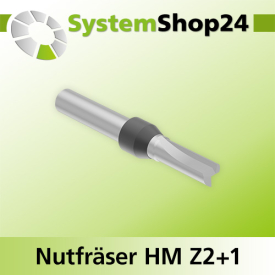 Systemshop24 Nutfräser HM Z2+1 D7mm AL20mm GL65mm S8mm RL