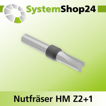 Systemshop24 Nutfräser HM Z2+1 D8mm AL20mm GL65mm S8mm RL