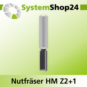 Systemshop24 Nutfräser HM Z2+1 D9mm AL20mm GL54mm (2 1/8") S8mm RL