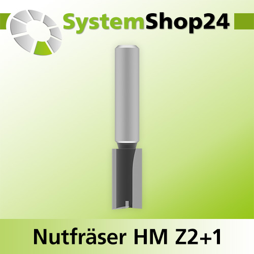 Systemshop24 Nutfräser HM Z2+1 D11mm AL20mm GL54mm (2 1/8") S8mm RL
