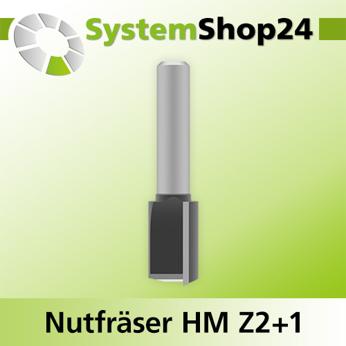 Systemshop24 Nutfräser HM Z2+1 D15mm AL20mm GL54mm (2 1/8") S8mm RL
