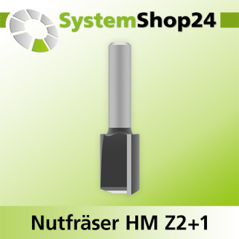 Systemshop24 Nutfräser HM Z2+1 D19mm (3/4") AL25mm GL59mm S8mm RL