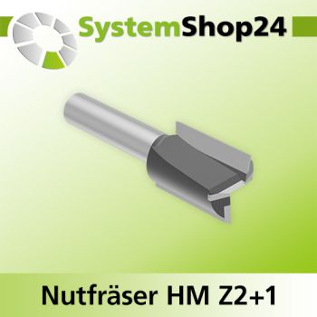 Systemshop24 Nutfräser HM Z2+1 D19mm (3/4") AL25mm GL59mm S8mm RL