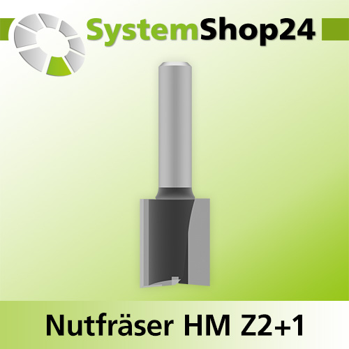 Systemshop24 Nutfräser HM Z2+1 D21mm AL25mm GL59mm S8mm RL