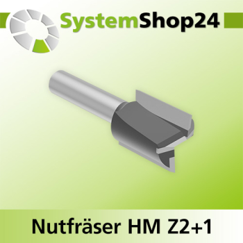 Systemshop24 Nutfräser HM Z2+1 D21mm AL25mm GL59mm S8mm RL