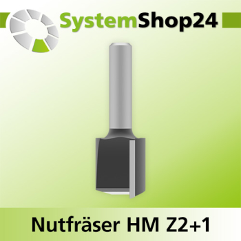 Systemshop24 Nutfräser HM Z2+1 D24mm AL25mm GL59mm S8mm RL