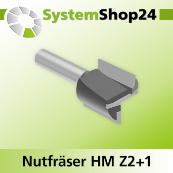 Systemshop24 Nutfräser HM Z2+1 D26mm AL25mm GL59mm S8mm RL